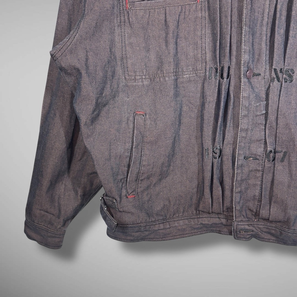 Willie Esco DUNS Jacket Mens 3XL XXXL Brown Denim Utility Baggy‎ Coat Y2K - Picture 4 of 14